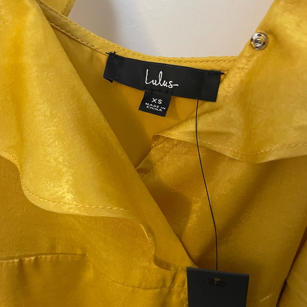 Lulu's Mustard Ruffle Maxi Dress - Picture 5 of 7